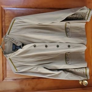 Embellished Blazer Cotton Jacket by Motto Your Style Mantra Sz L